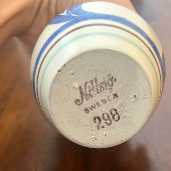 Vintage Nittsjö Sweden Hand-Painted Small Ceramic Vase - Marked 298 - Picture 6 of 12